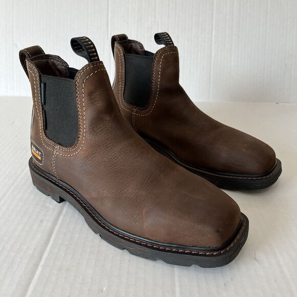 Ariat Groundbreaker Chelsea Steel Toe Waterproof Work Boots 10034148 Brown 7 D - Picture 1 of 14